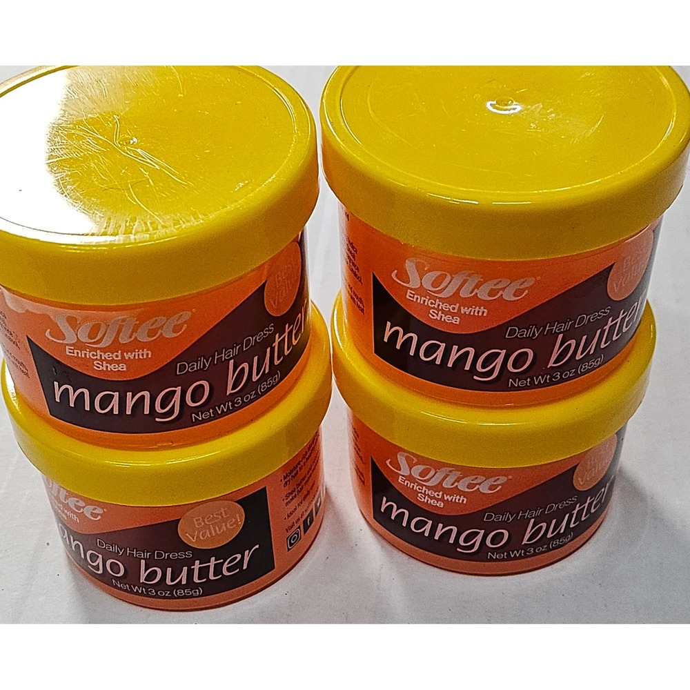 Softee Mango Butter Daily Hair Dress Enriched with Shea 3oz 4 Pack 096002009684